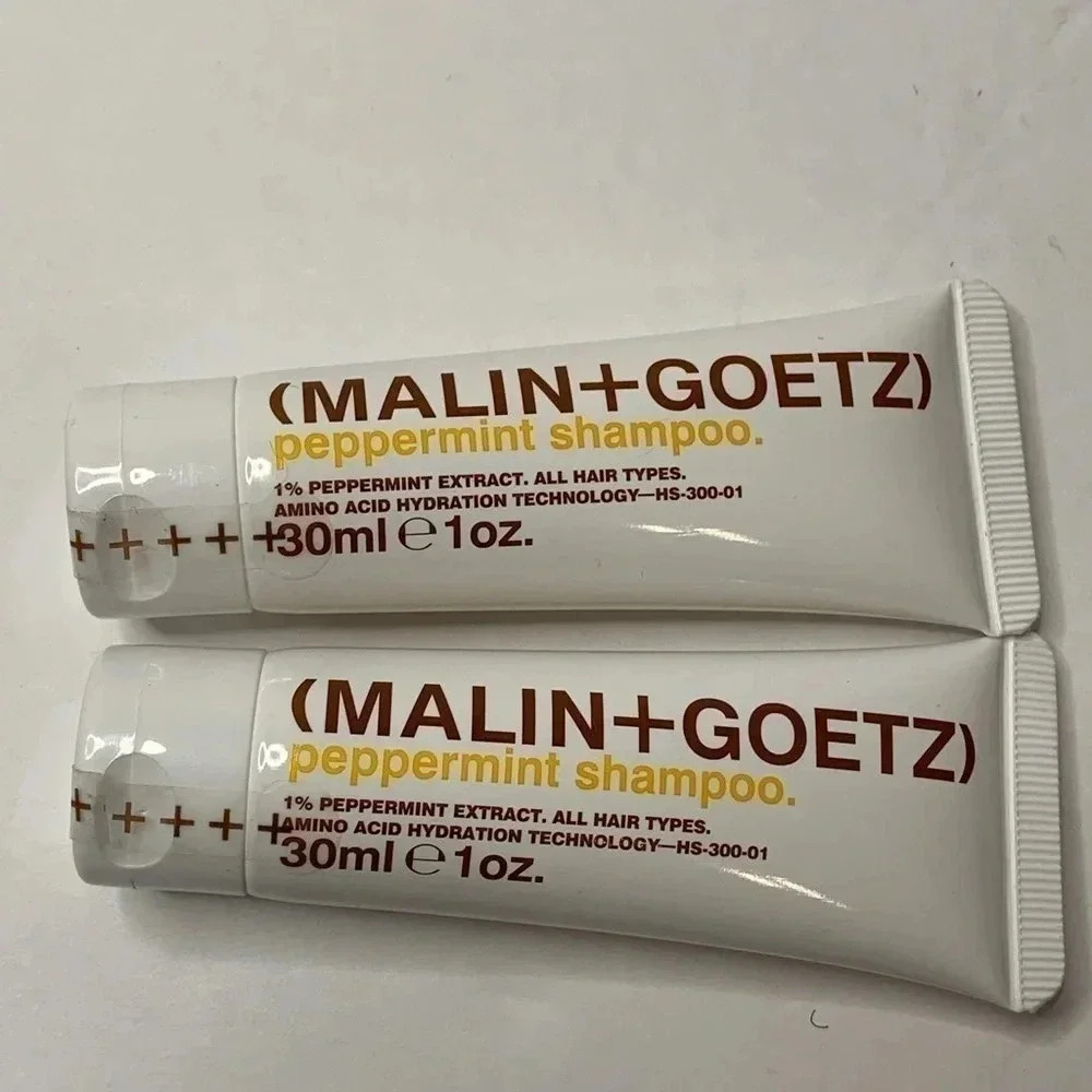 Malin + Goetz Peppermint Shampoo 2 Tubes Gentle, Clarifying  Wash 1 oz New